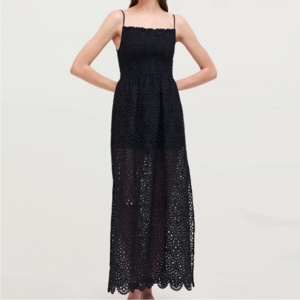Hill House Black Eyelet Maxi Dress